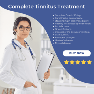 Complete Cure in 30 days. Cure tinnitus permanently. Stop ringing in ears immediately. Hearing loss caused by noise levels. Ear infections. Sinus infections. Diseases of the circulatory system.